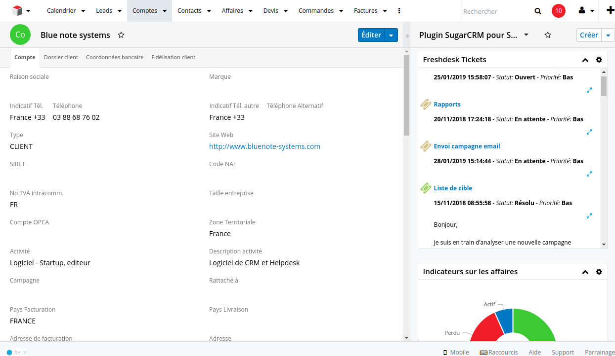 screenshot of Blue Note Systems